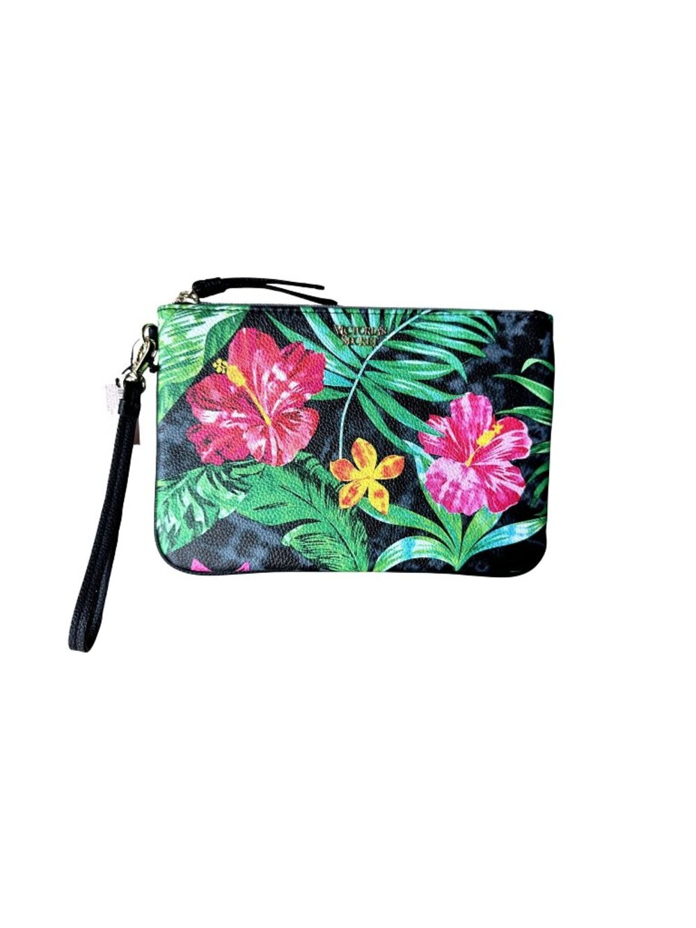 Victorias Secret Wristlet Clutch Wallet Tropical Floral Paradise Travel Bag